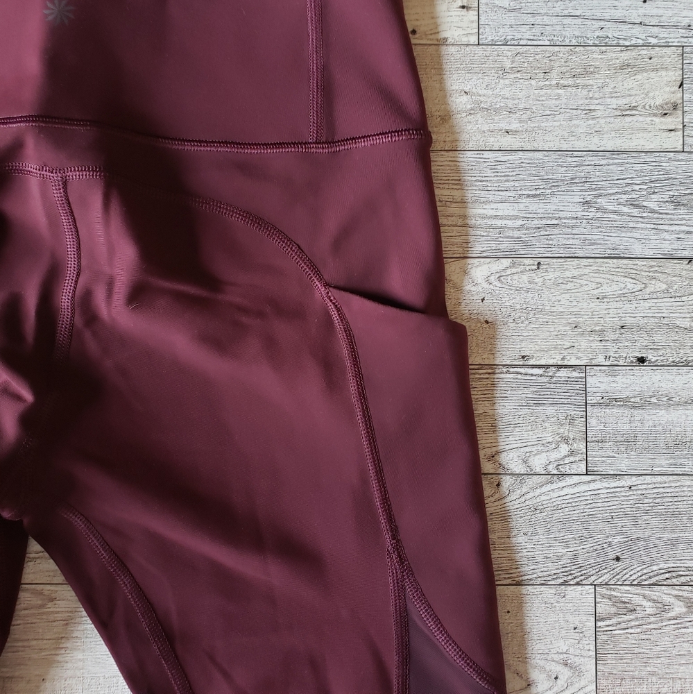 Athleta All in Crop Tight Wine Sz Small Pockets Activewear - Picture 3 of 10